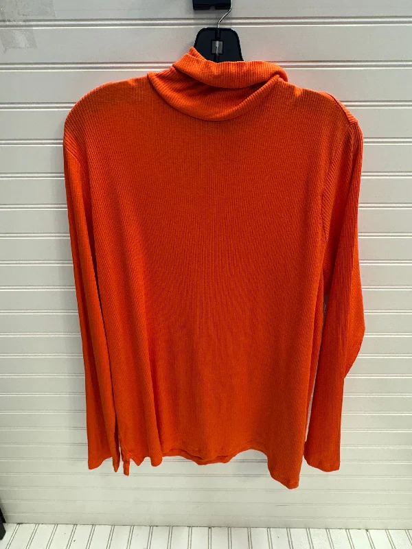 Top Long Sleeve Designer By Lauren By Ralph Lauren In Orange, Size: 2x Masculine Men's 