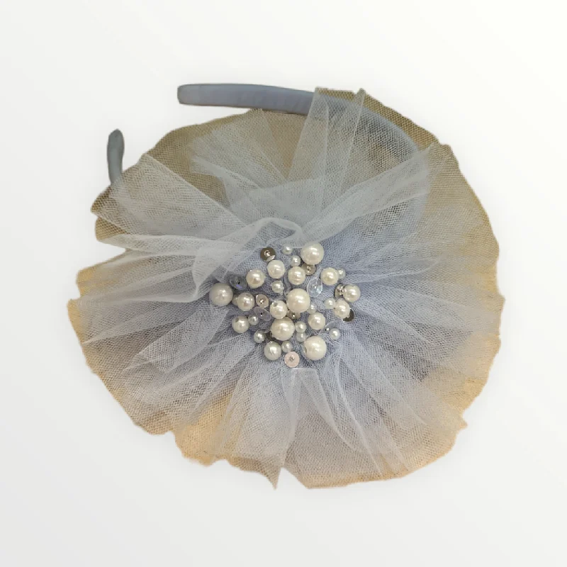 Sky Tulle Headband Sleek Men's Metallic