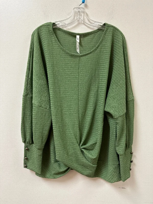 Top Long Sleeve By Ny Collection In Green, Size: 3x Cozy Men's Sherpa