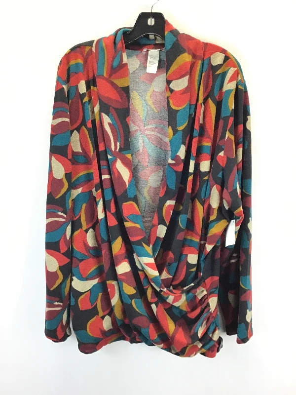 Top Long Sleeve By Jessica London In Multi-colored, Size: 3x Trendy Men's Bucket