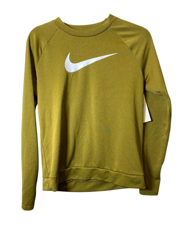 Athletic Top Long Sleeve Crewneck By Nike In Green, Size: S Preppy Men's College