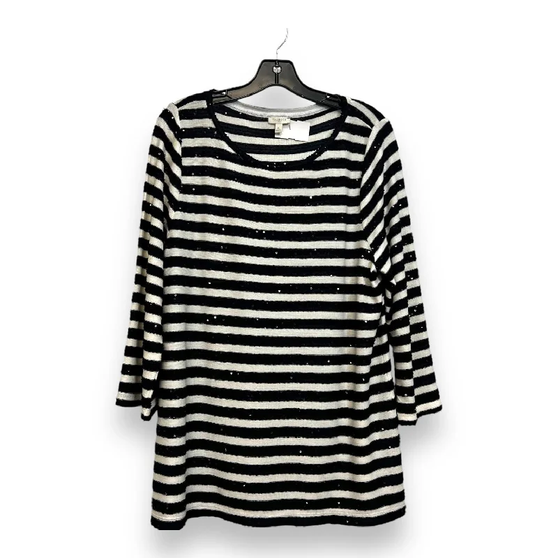 Top Long Sleeve By Talbots In Striped Pattern, Size: Xl Unique Men's Patch