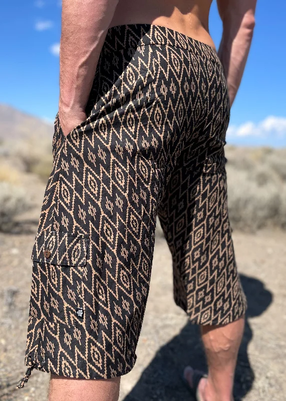 Batik Shorts -Black/Brown Diamond Sporty Men's Athleisure 