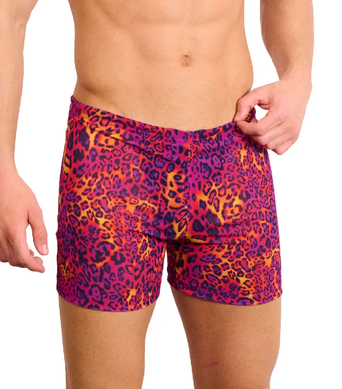 Hot Leopard Tan Through Swim Shorts Cool Men's Skate