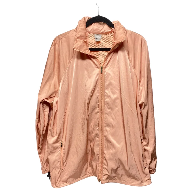 Coat Raincoat By Chicos In Peach, Size: 2x Trendy Men's Oversized