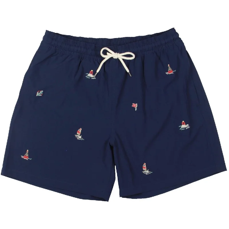 Polo Ralph Lauren Mens Traveler Embroidered Stretch Swim Trunks Trendy Men's Scandinavian