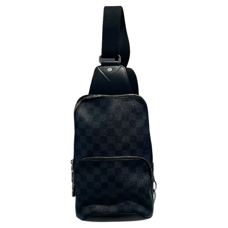 LOUIS VUITTON/Backpack/S/All Over Print/Leather/BLK/Sling Bag Tough Men's Military