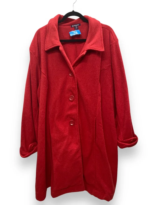 Coat Peacoat By Roamans In Red, Size: 3x Monochromatic Office Style