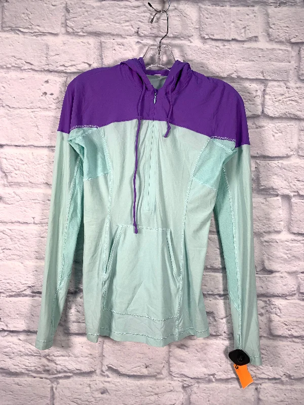 Athletic Top Long Sleeve Hoodie By Lululemon In Green & Purple, Size: S Relaxed Men's Beach