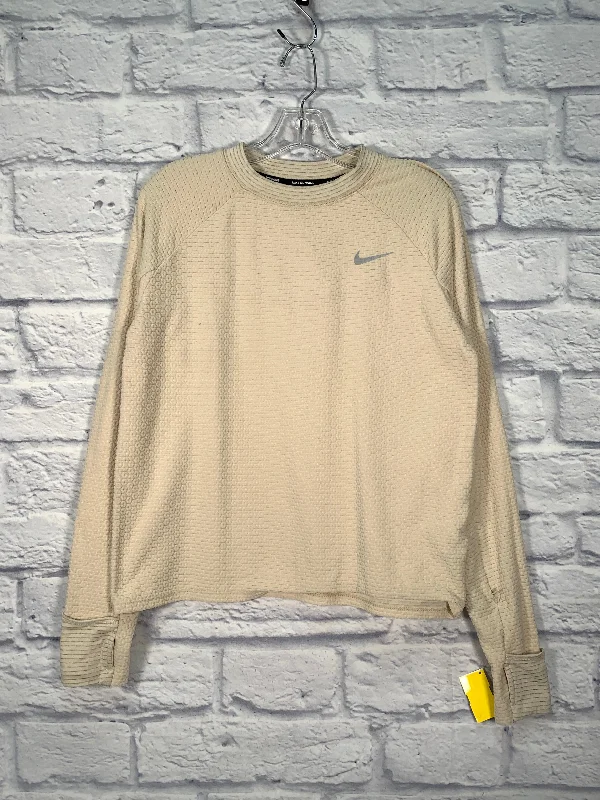 Athletic Top Long Sleeve Crewneck By Nike Apparel In Cream, Size: M Hip Men's Retro