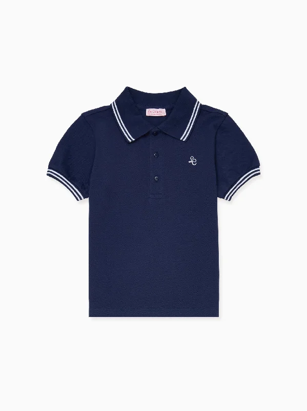 Navy Rocco Boy Polo Shirt Refined Men's Classic 