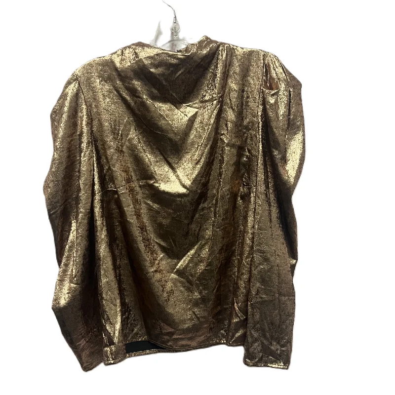 Top Long Sleeve By future collective  In Gold, Size: M Sleek Men's Metallic