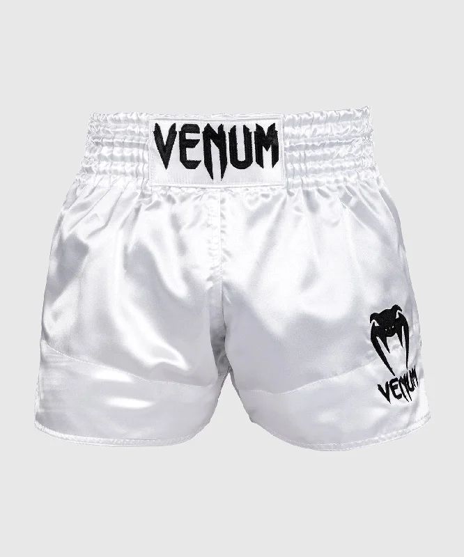 Venum Classic Muay Thai Shorts - White/Black Bohemian Men's Free