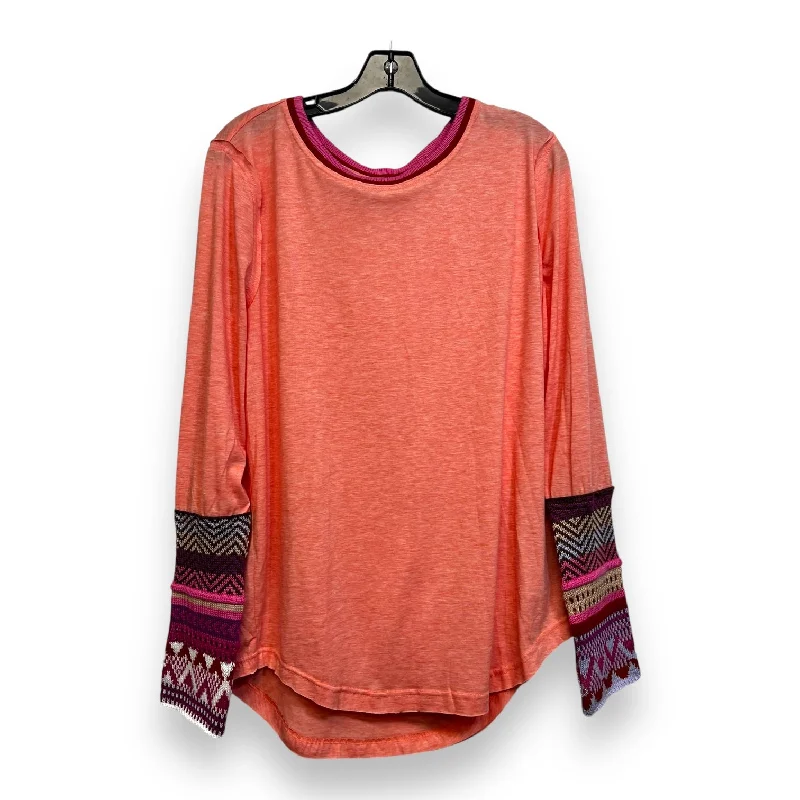 Top Long Sleeve By Bibi In Coral, Size: Xl Organic