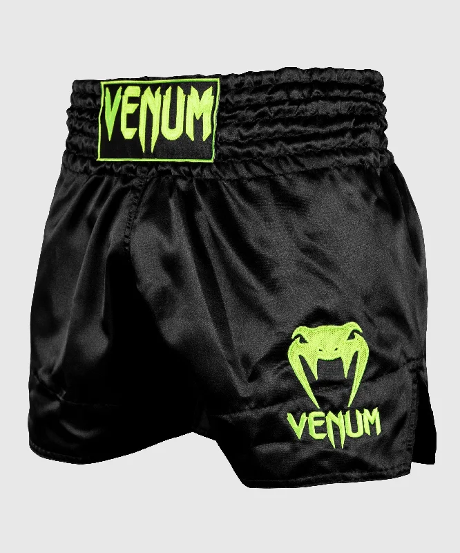 Venum Muay Thai Shorts Classic - Black/Neo Yellow Lumberjack