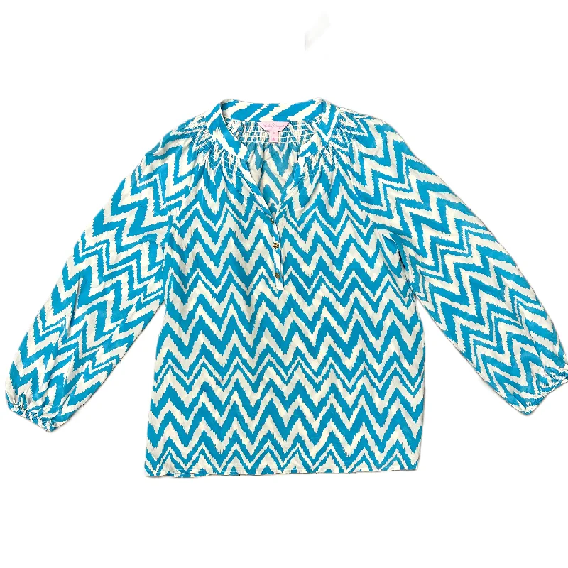 Top Long Sleeve Designer By Lilly Pulitzer In Blue & White, Size: Xs Practical Men's Multi