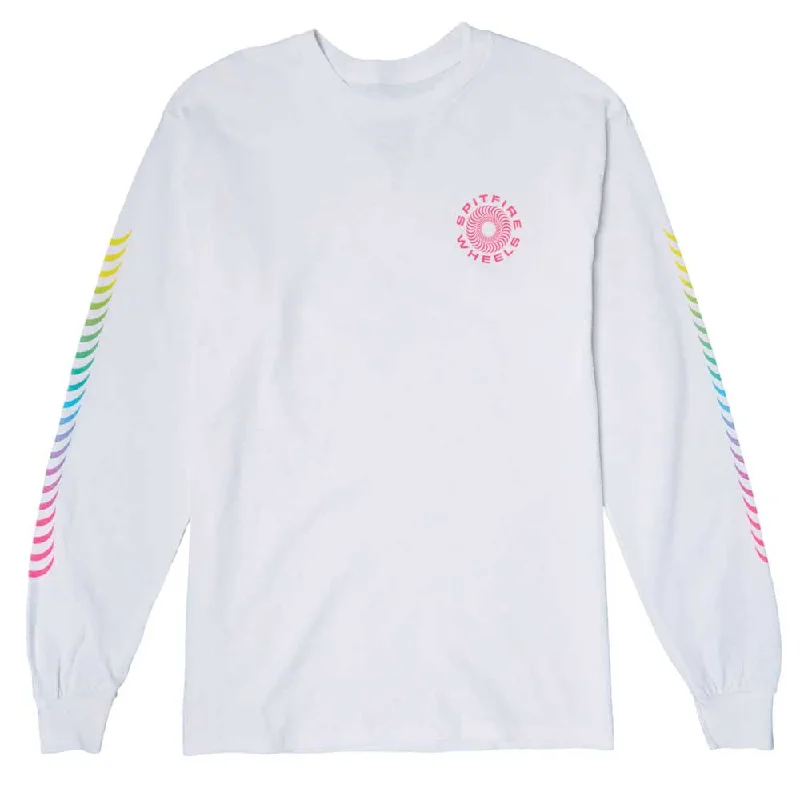 Spitfire Multiswirl Classic '87 Longsleeve T-Shirt - White Unique Men's Upcycled