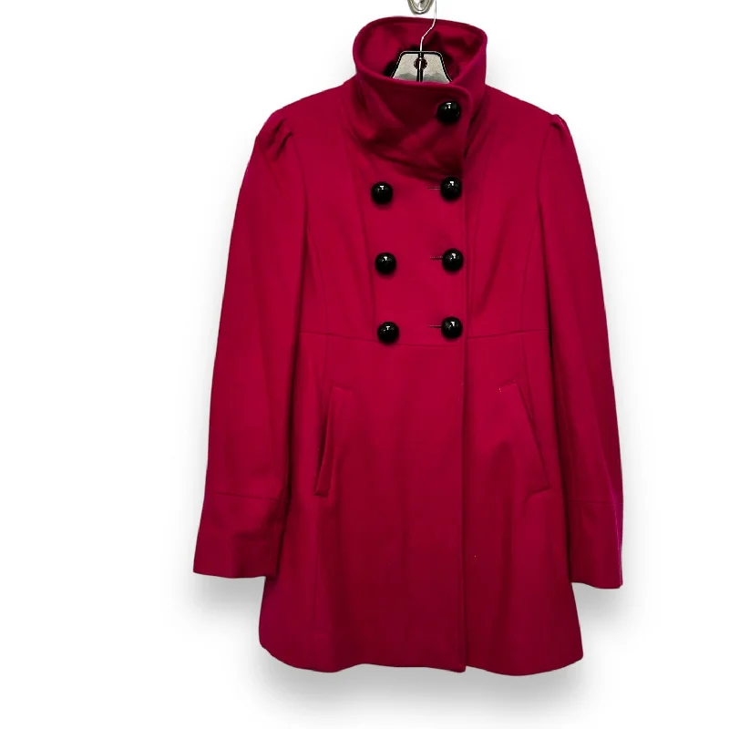 Coat Peacoat By Guess In Pink, Size: S Monochromatic Office Style