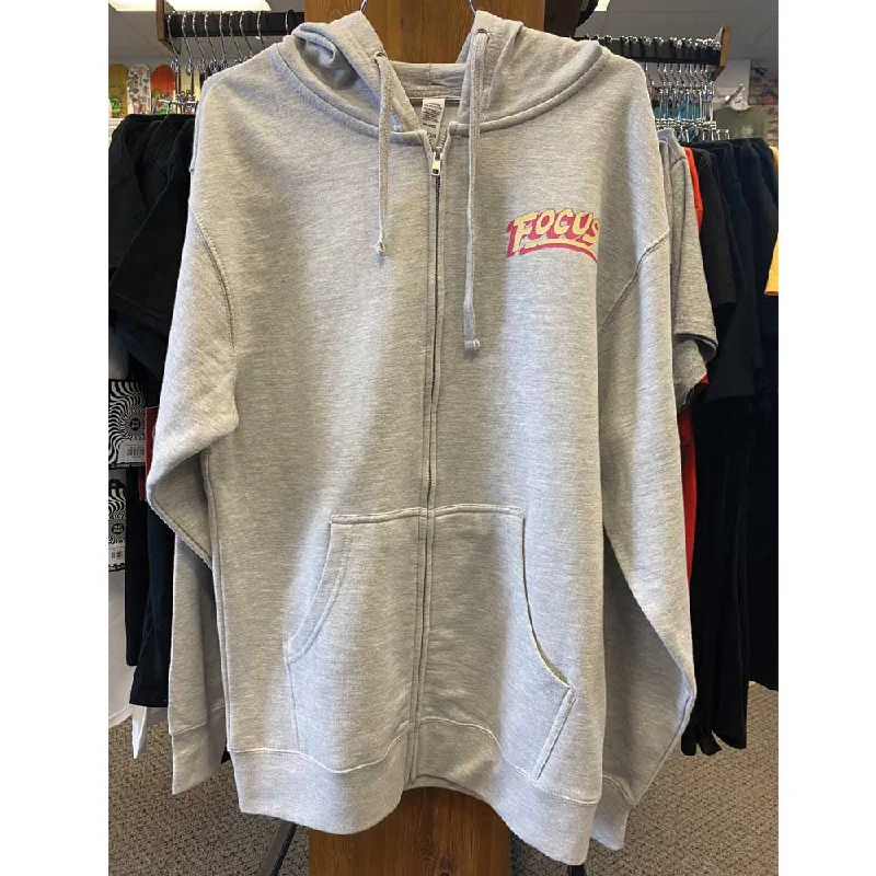 Focus Boardshop Unisex Retro Board Full Zip Hoodie - Grey Heather Business