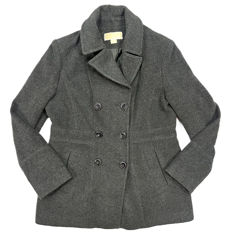 Coat Wool By Michael By Michael Kors In Grey, Size: L Tailored