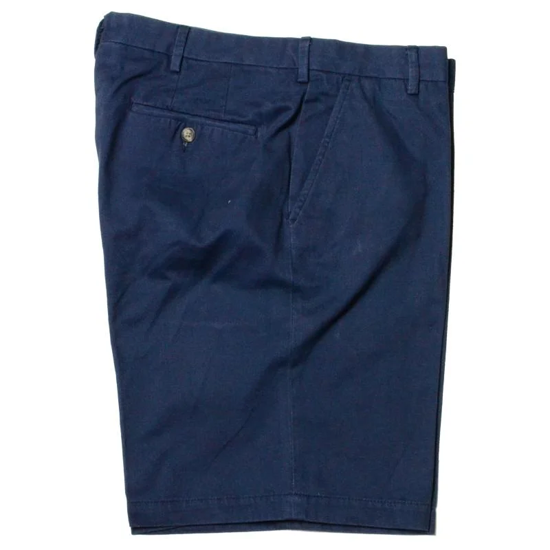 Vintage 1946 Stretch Twill Short<br>Navy<br>Flat Front<br>Regular Rise Elegant Men's Cashmere