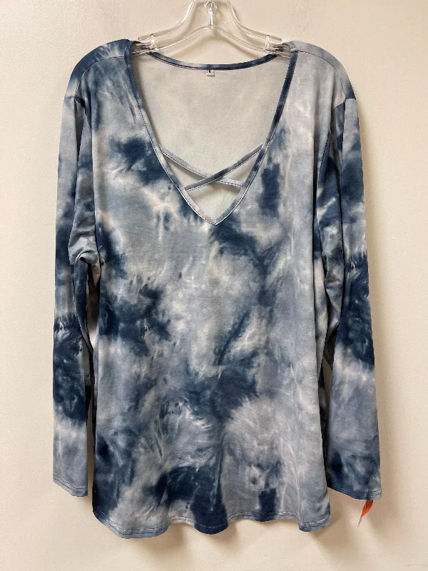 Top Long Sleeve By Clothes Mentor In Tie Dye Print, Size: 3x Business