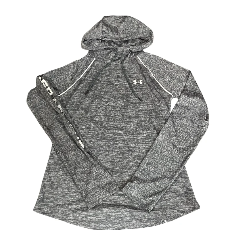 Athletic Top Long Sleeve Hoodie By Under Armour In Grey, Size: Xs Modern Men's Geometric