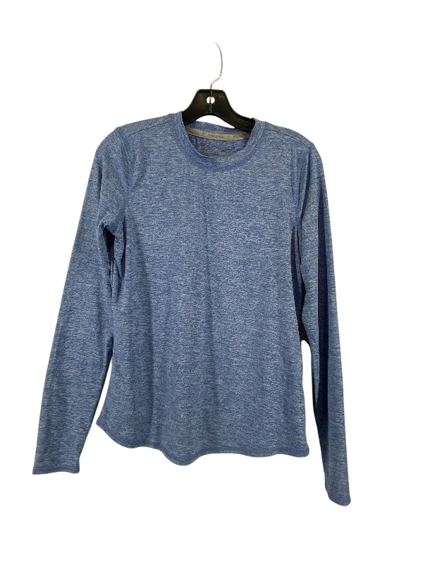 Athletic Top Long Sleeve Crewneck By Fabletics In Blue, Size: S Unique Men's Upcycled