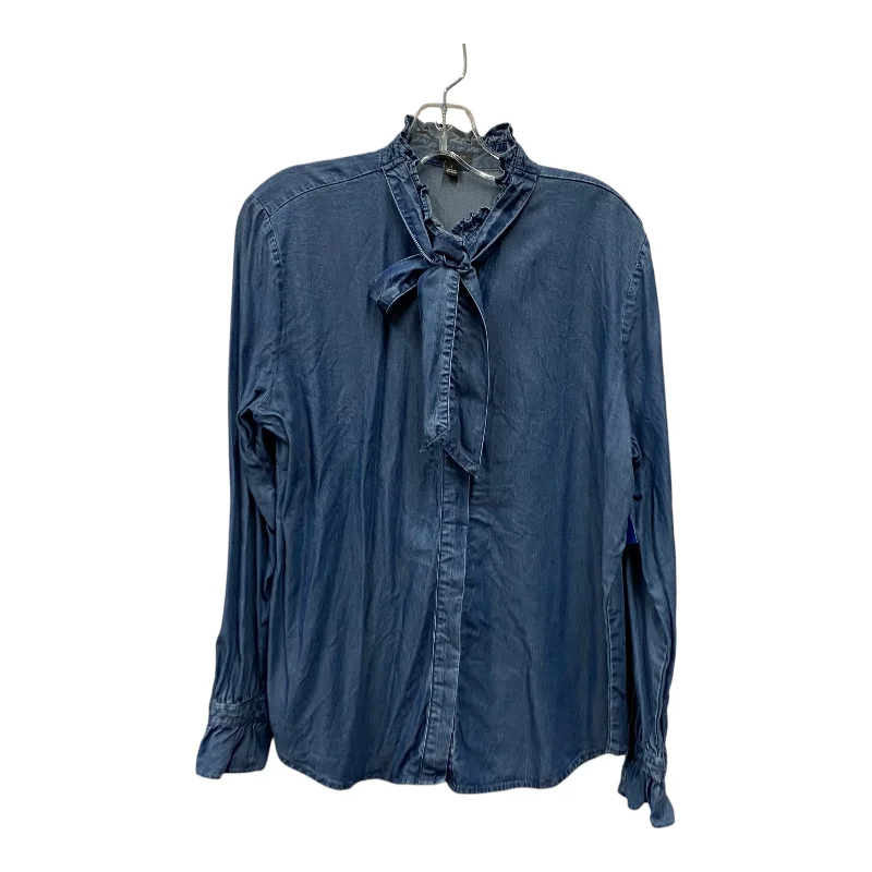 Top Ls By Ann Taylor In Blue, Size:L Refined Men's Velvet