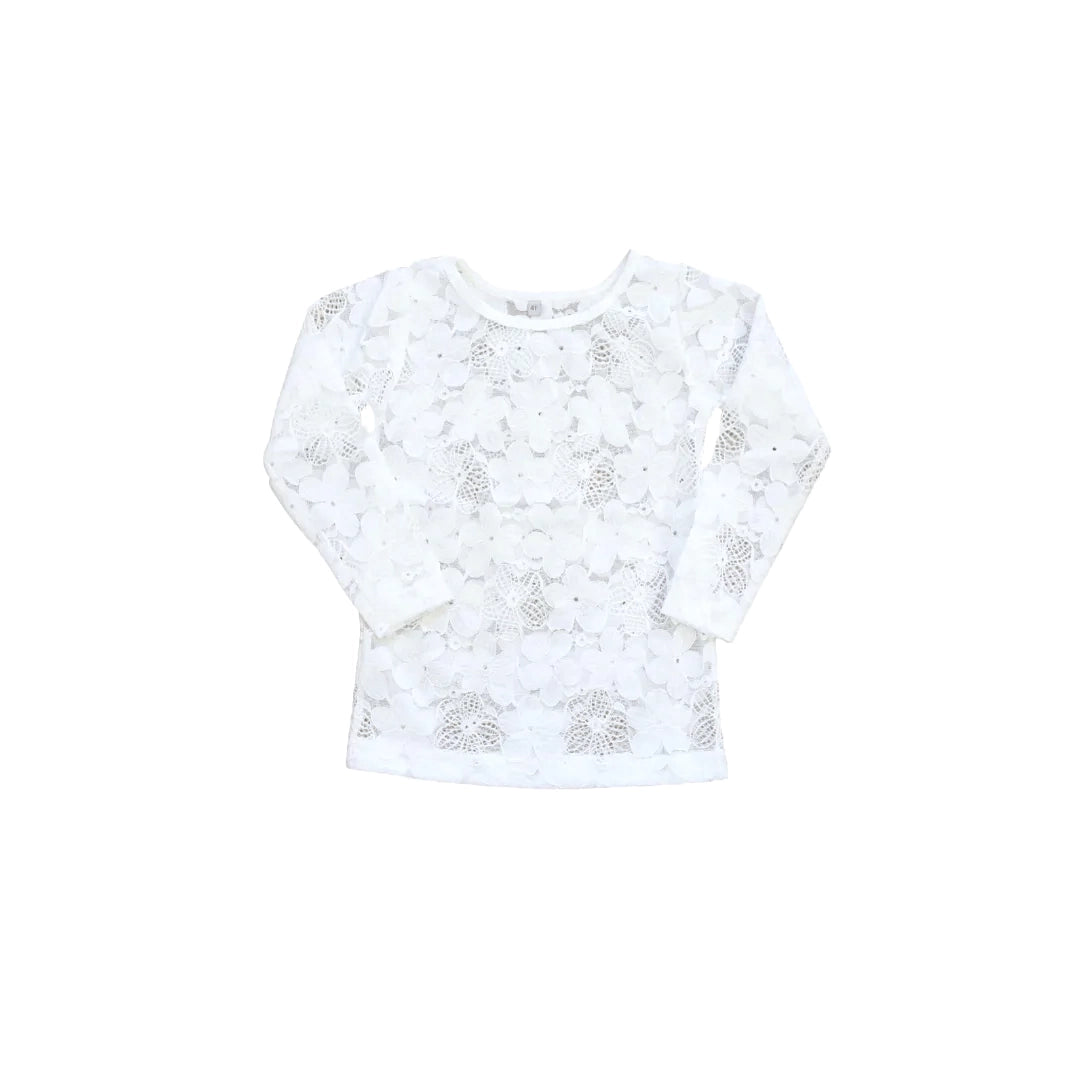 White Lace Layering Top Relaxed Men's Beach