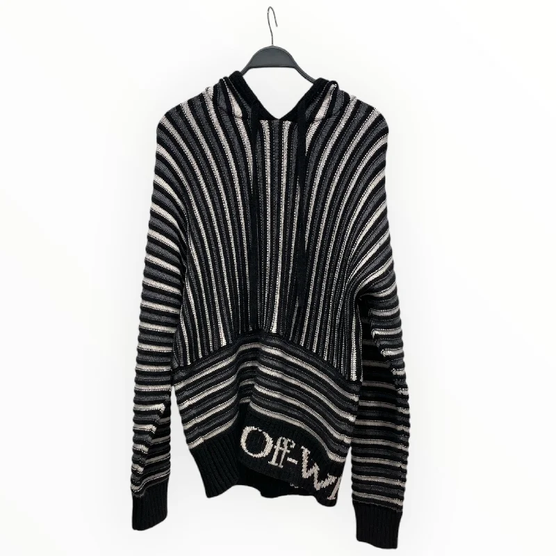 OFF-WHITE/Hoodie/L/Stripe/Acrylic/BLK/ Dynamic Men's High