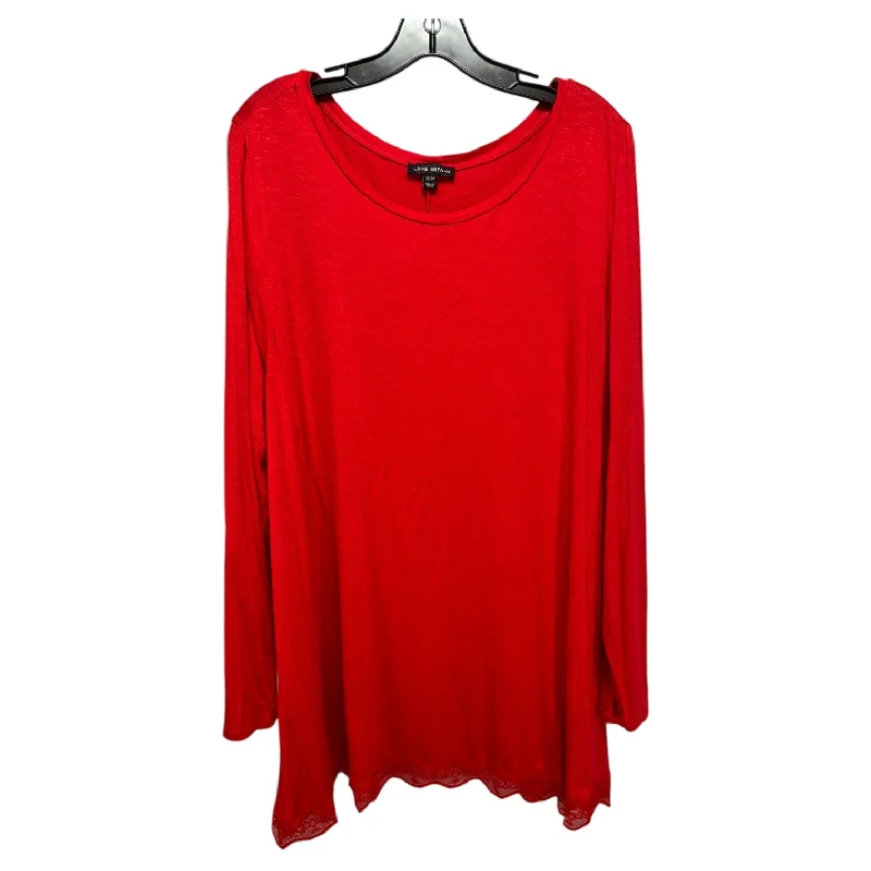 Top Long Sleeve Basic By Lane Bryant In Red, Size: 22 Monochromatic All