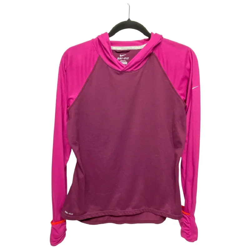 Athletic Top Long Sleeve Hoodie By Nike In Pink & Purple, Size: M Traditional Men's Wool