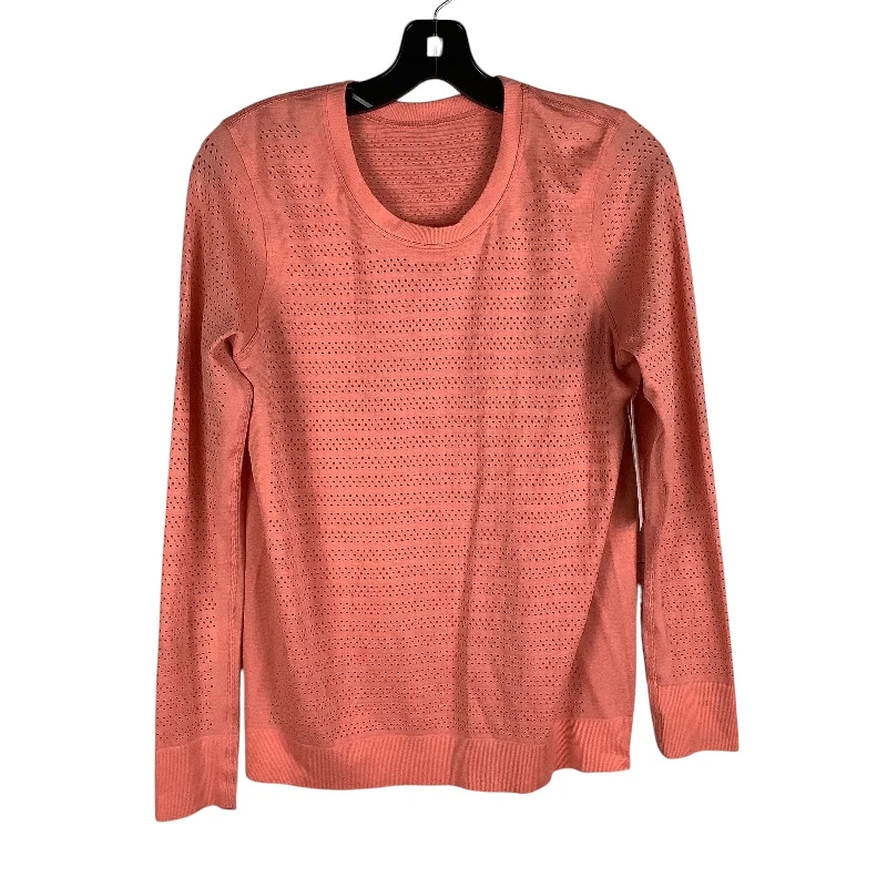 Athletic Top Long Sleeve Crewneck By Lululemon In Coral Size: Est. M Bold Men's Animal