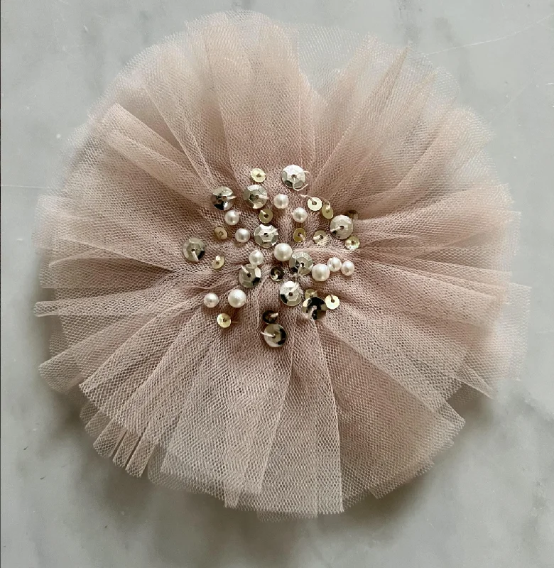 Sand Tulle Hair Clip Cclassic Men's Tweed