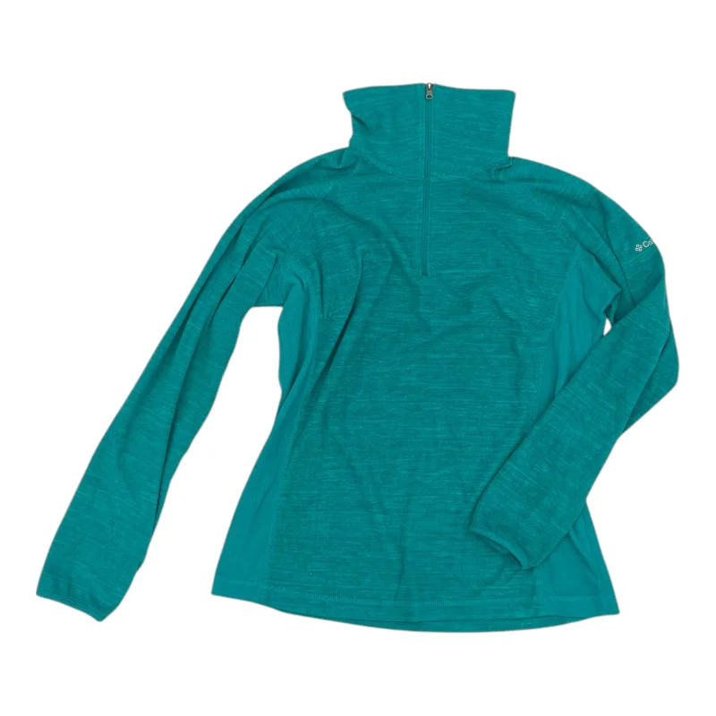 Athletic Top Ls Collar By Columbia In Green, Size:L Organic