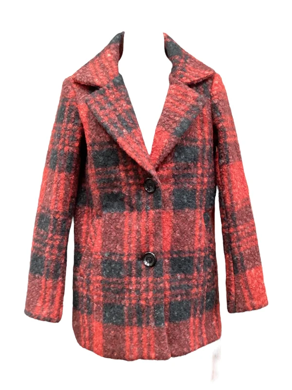 Coat Peacoat By Sam Edelman In Plaid Pattern, Size: Xxs Modern Men's 