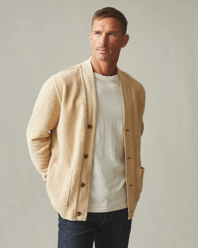 French Terry Twill Cardigan - Safari Traditional Men's Country