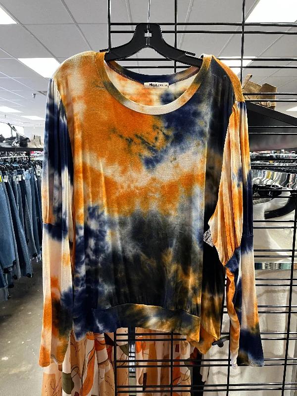 Top Long Sleeve By Clothes Mentor In Blue & Orange, Size: 2x Streetwear Style