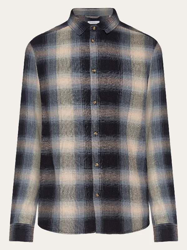 Regular fit checkered shirt - GOTS/Vegan - blue check Masculine Men's 