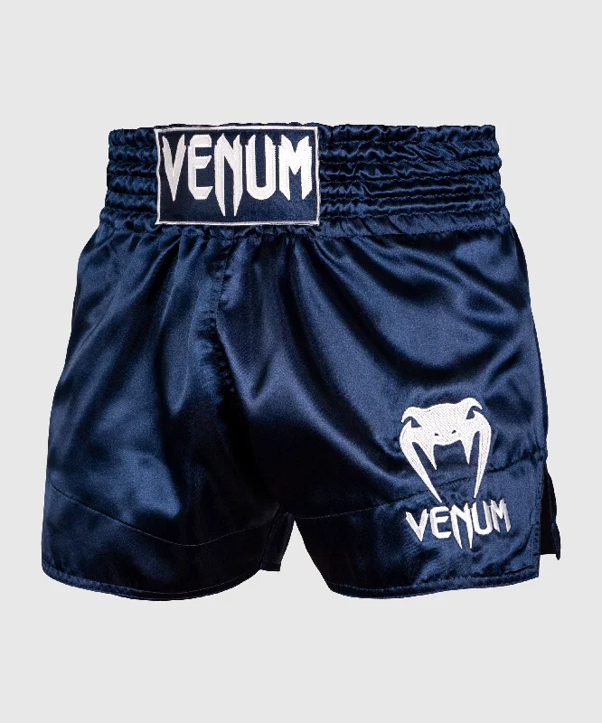 Venum Muay Thai Shorts Classic - Navy Blue/White Dynamic Men's Moto