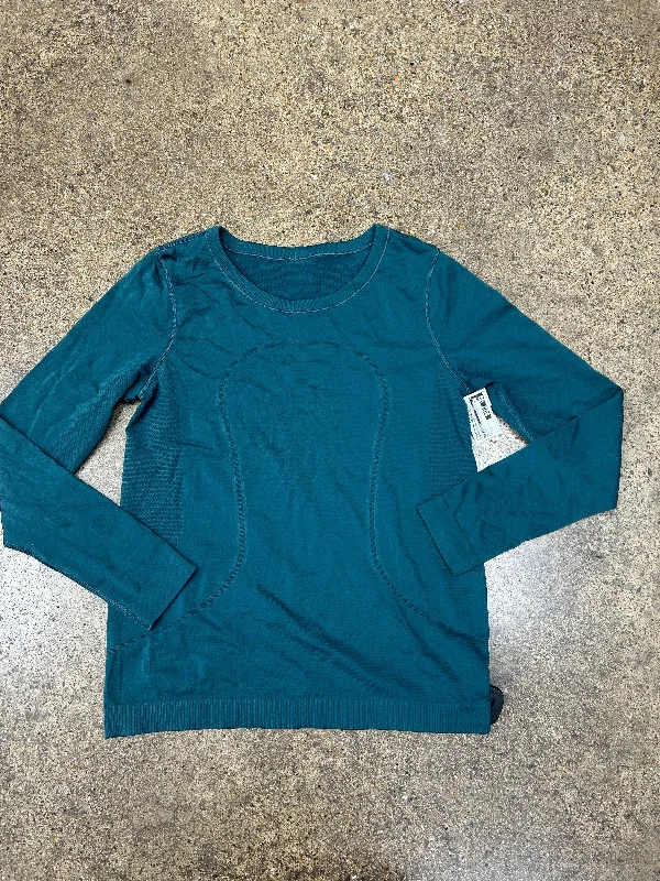 Athletic Top Long Sleeve Crewneck By Lululemon In Green, Size: 6 Casual Men's Loose