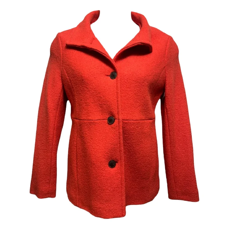 Coat Wool By Lands End In Orange, Size: 10 Monochromatic All