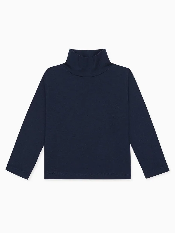 Navy Jersey Sarto Long Sleeve Kids Top Streetwear Style