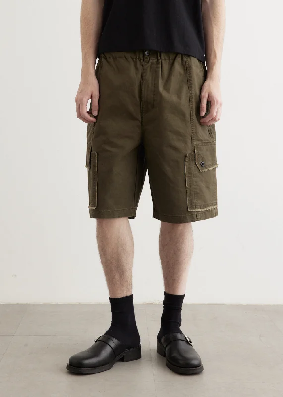 Frayed Cargo Shorts Confident Men's Power