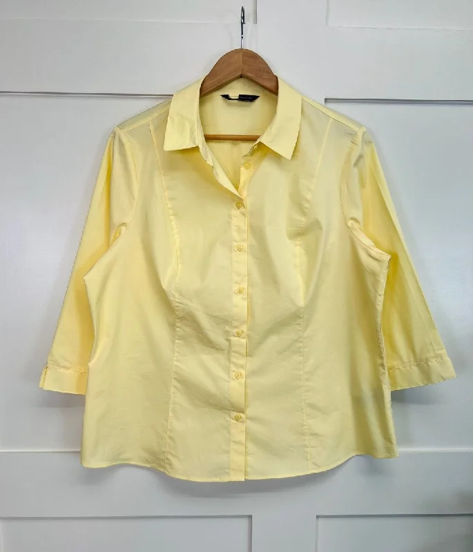 Yellow Cotton Rich Fitted Shirt Practical Men's Quick