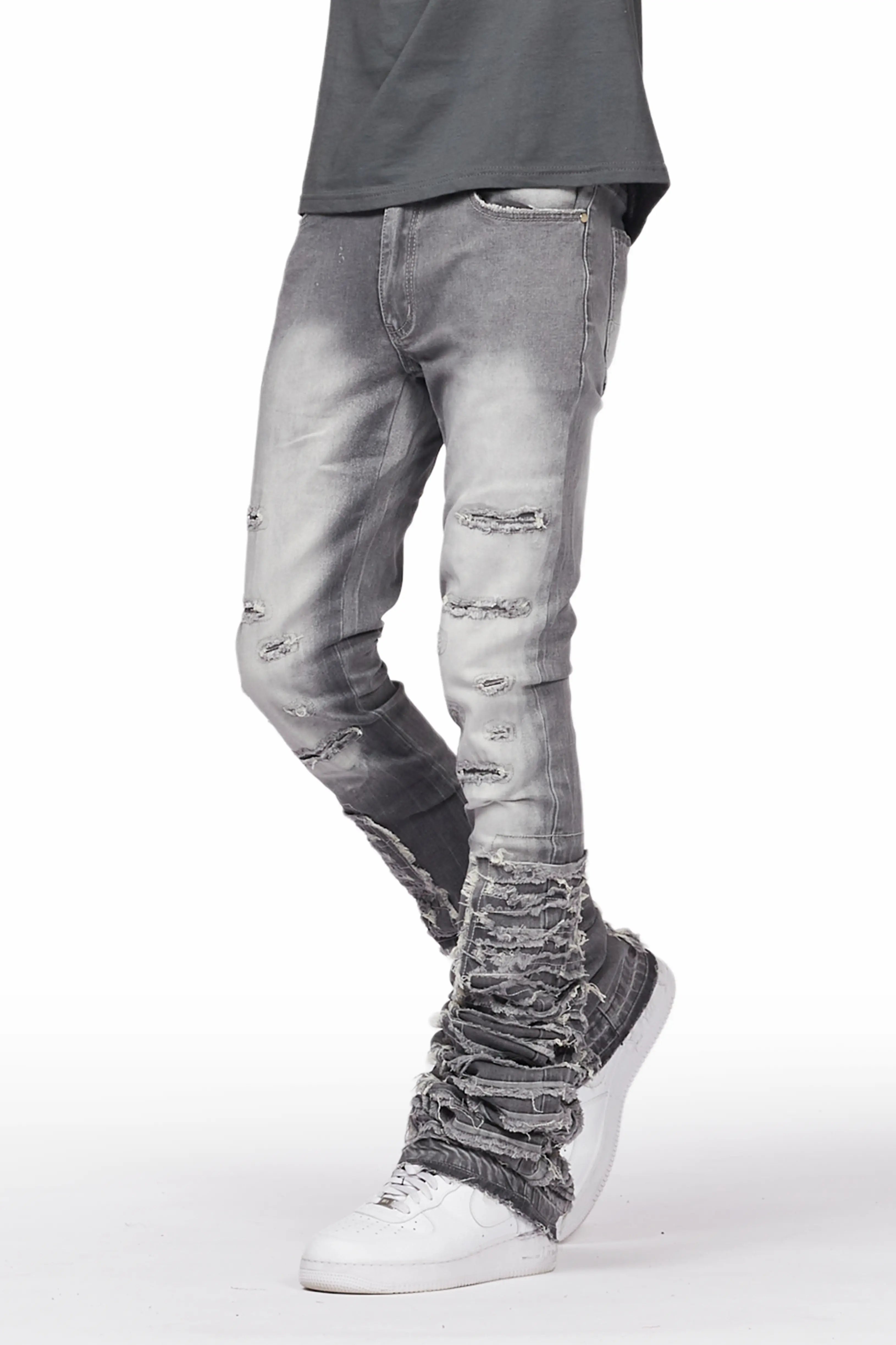 Argo Grey Super Stacked Flare Jean Edgy Men's Punk