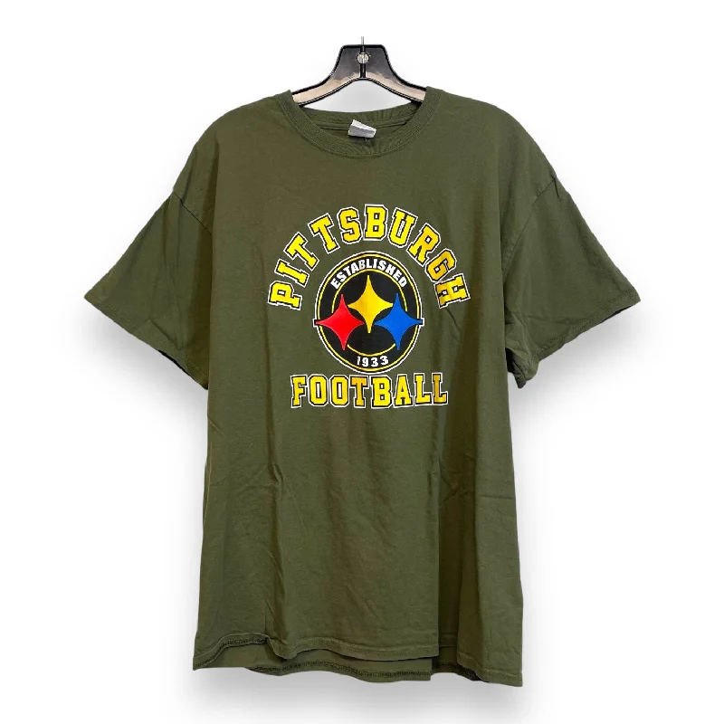 Pittsburgh Football Top Short Sleeve Basic By Clothes Mentor In Green, Size: Xl Vintage Men's 1970S Disco