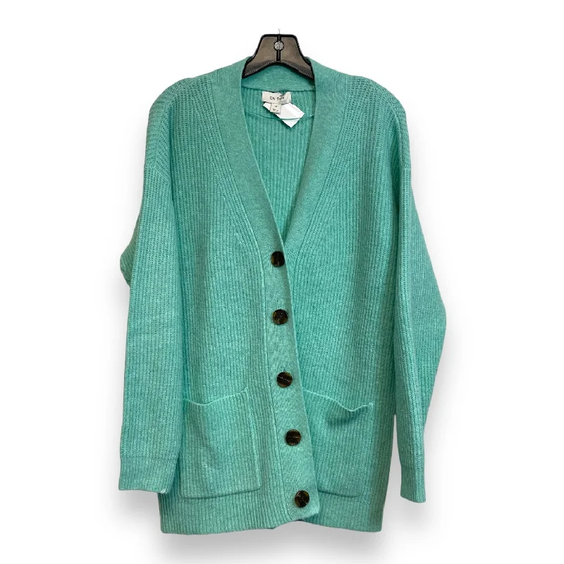 Cardigan By Clothes Mentor In Teal, Size: S Minimalist Men's Casual 