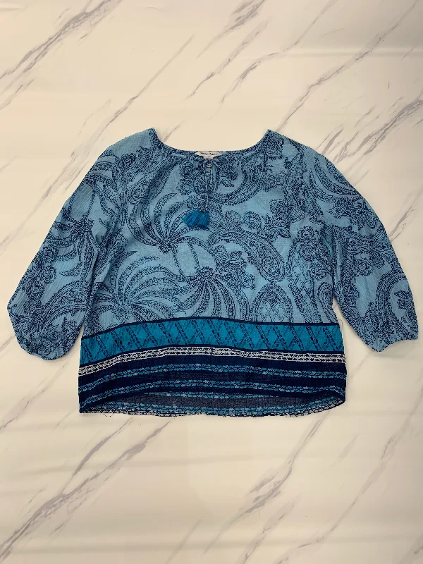 Top Long Sleeve Designer By Tommy Bahama In Blue, Size: M Monochromatic All